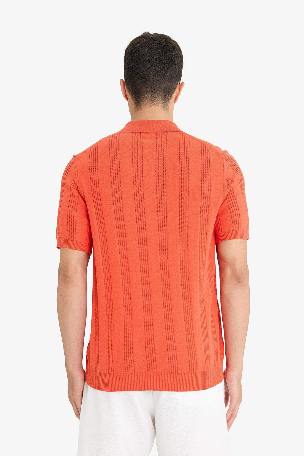 100% Cotton Polo Neck Short Sleeve Knit T-Shirt