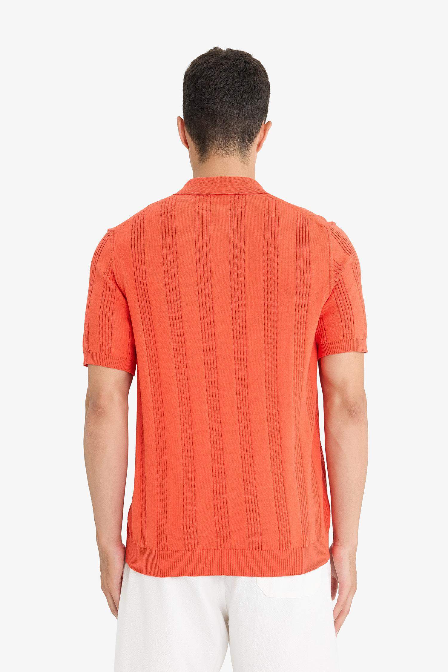 100% Cotton Polo Neck Short Sleeve Knit T-Shirt