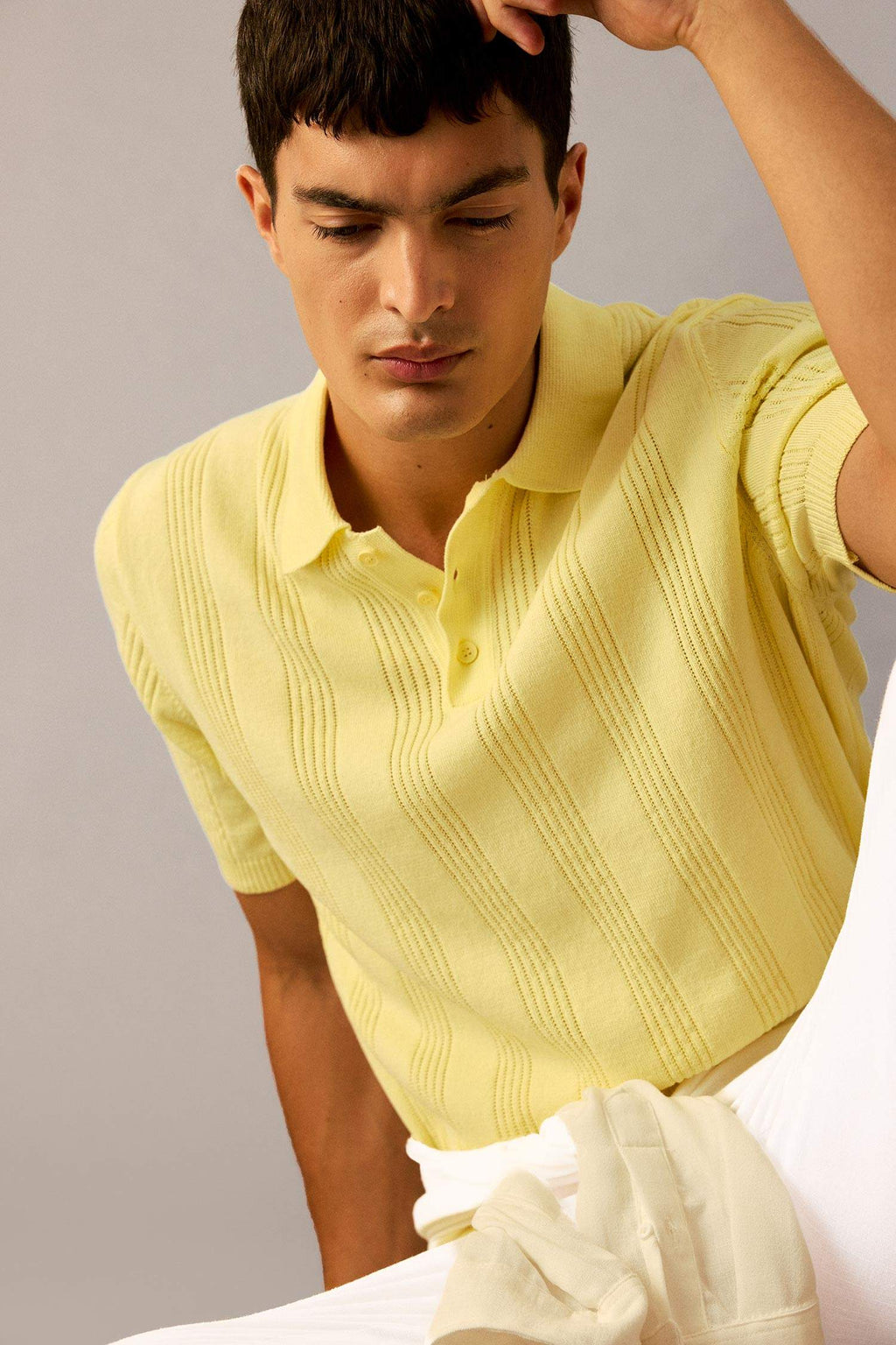 100% Cotton Polo Neck Short Sleeve Knit T-Shirt