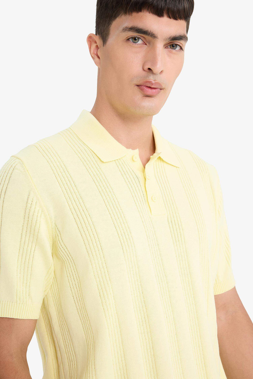 100% Cotton Polo Neck Short Sleeve Knit T-Shirt