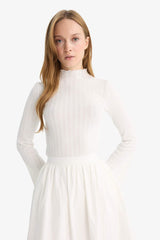 Slim Fit Slim Cut Ribbed Camisole Long Sleeve Tunic