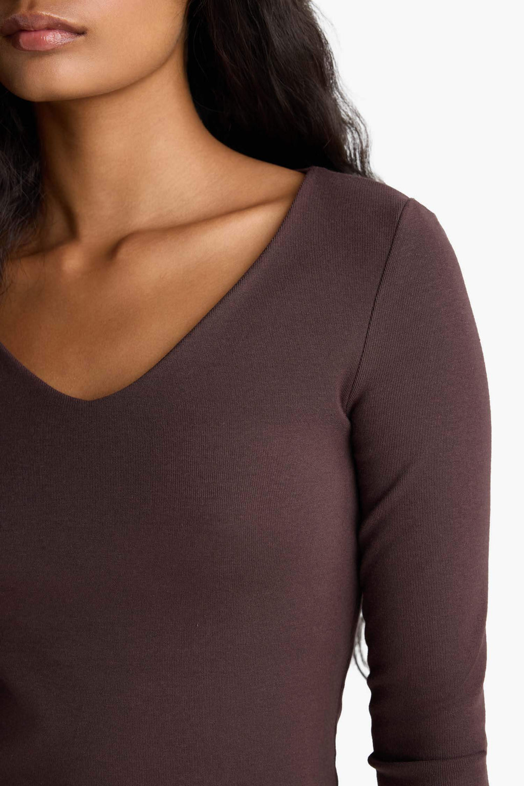 Slim Fit Slim Cut Basic Plain Modal Long Sleeve T-Shirt