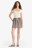 A-Line Checkered Normal Waist Seersucker Textured Mini Skirt