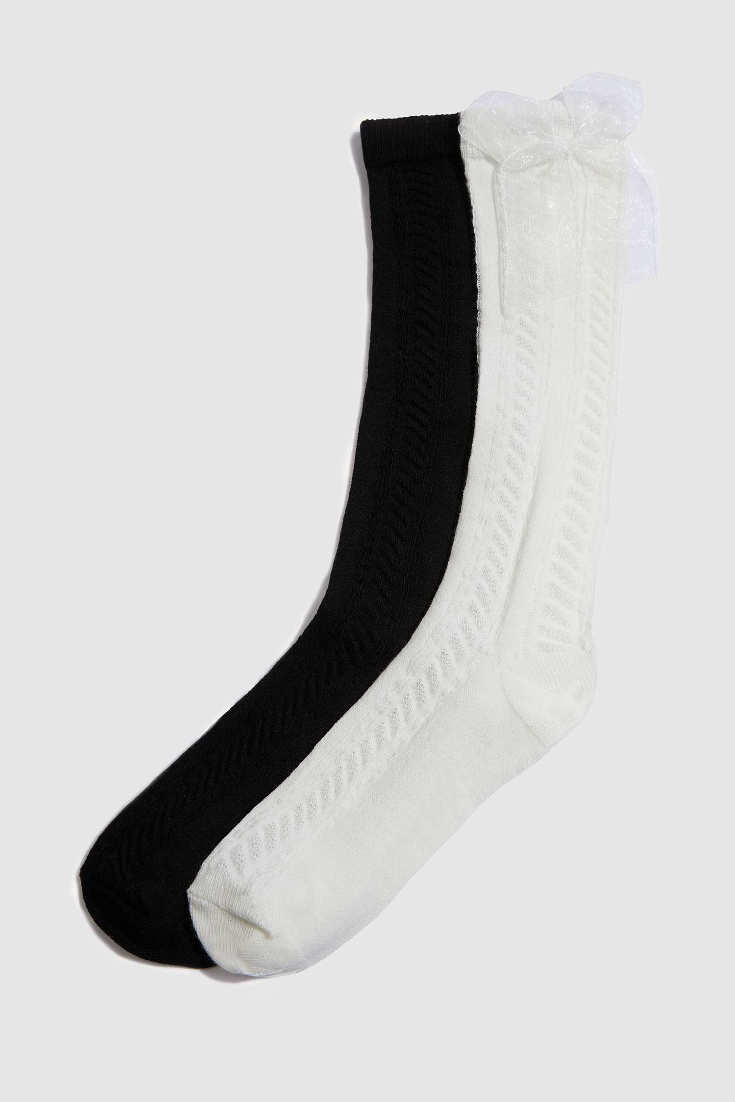 Girls' 2-Pack Cotton Knee-High School Socks