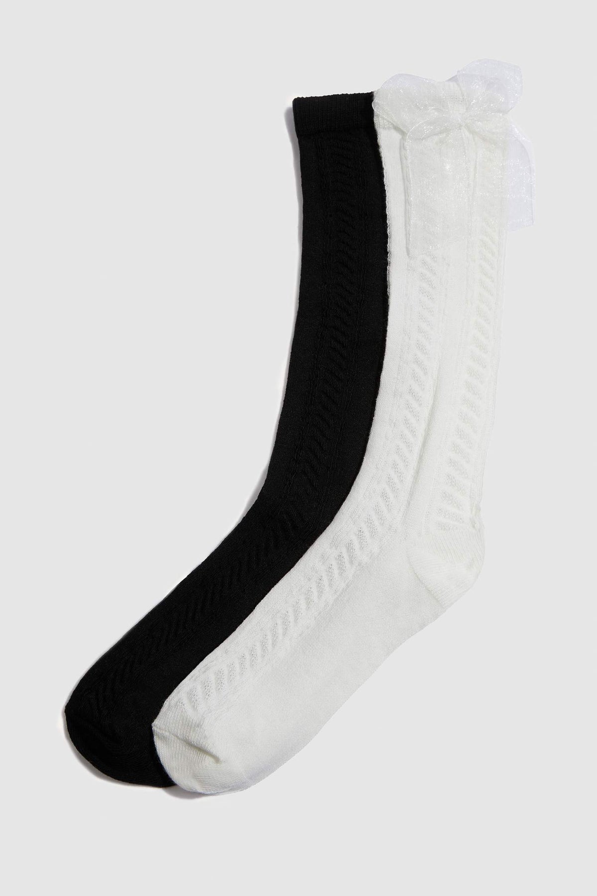 Girls' 2-Pack Cotton Knee-High School Socks