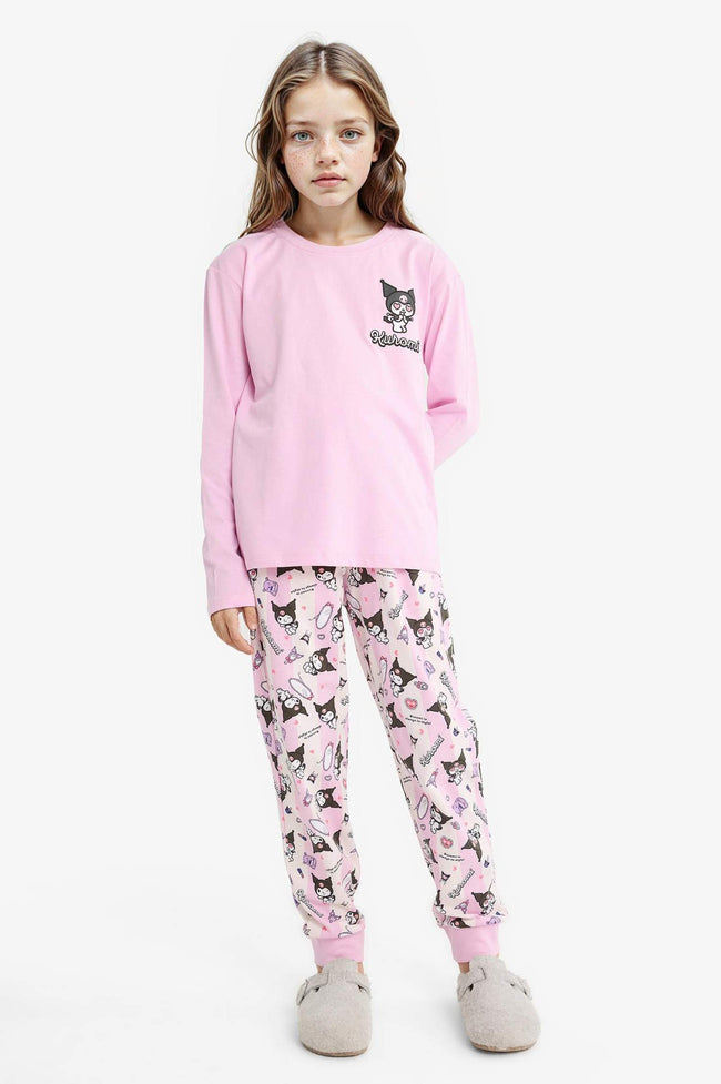 Girls Kuromi Pajama Set Long Sleeve Top Long Bottom Main Image