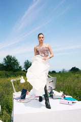 Afra x DeFacto A-Line Normal Waist Lined Poplin Maxi Skirt