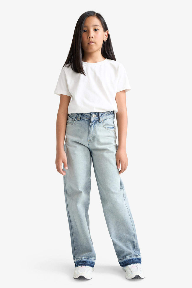 Girls 90s Wide Leg School Jeans Hover Image