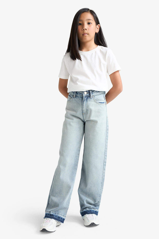 Girls 90s Wide Leg School Jeans Main Image