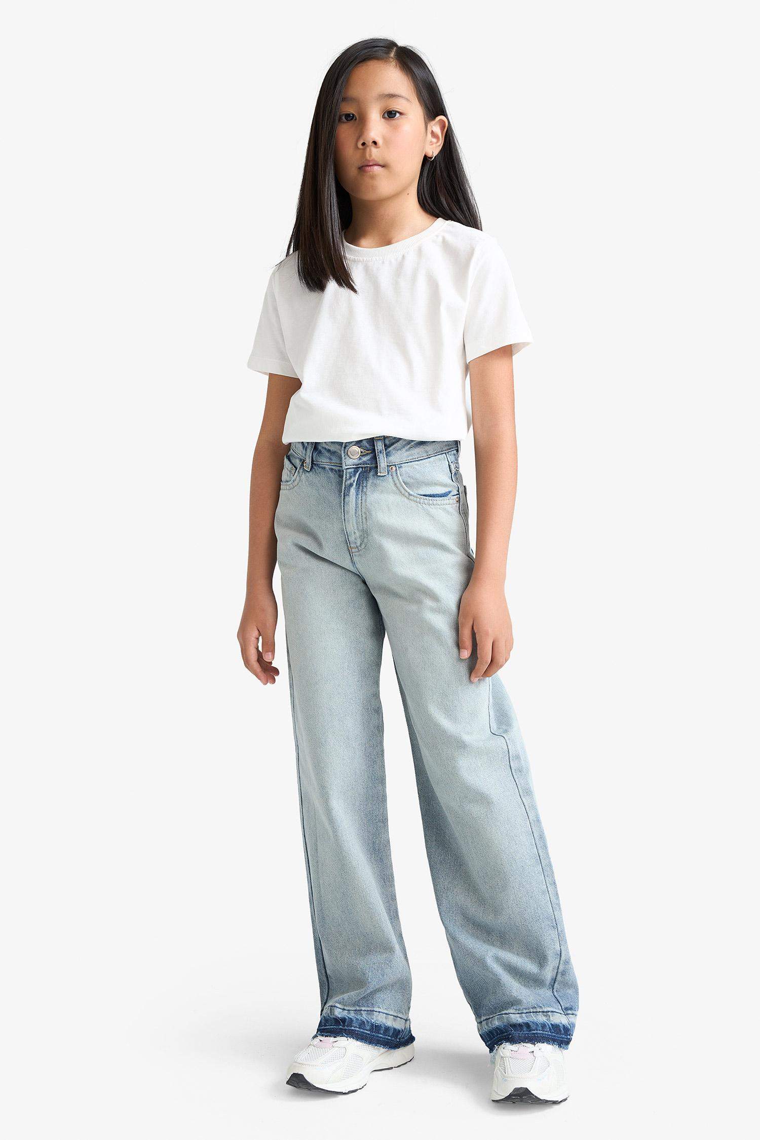 Girls 90s Wide Leg School Jeans