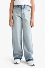 Girls 90s Wide Leg School Jeans