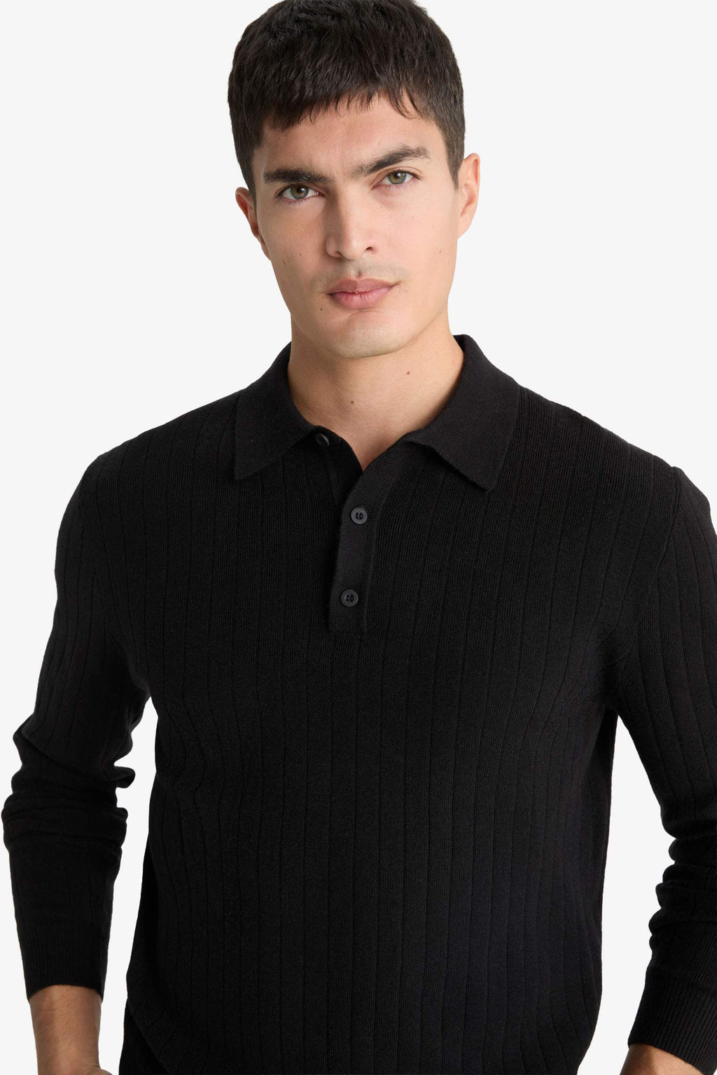 Standard Fit Polo Collar Knit Sweater