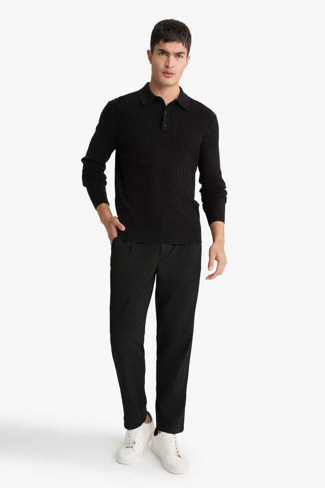 Standard Fit Polo Collar Knit Sweater Main Image