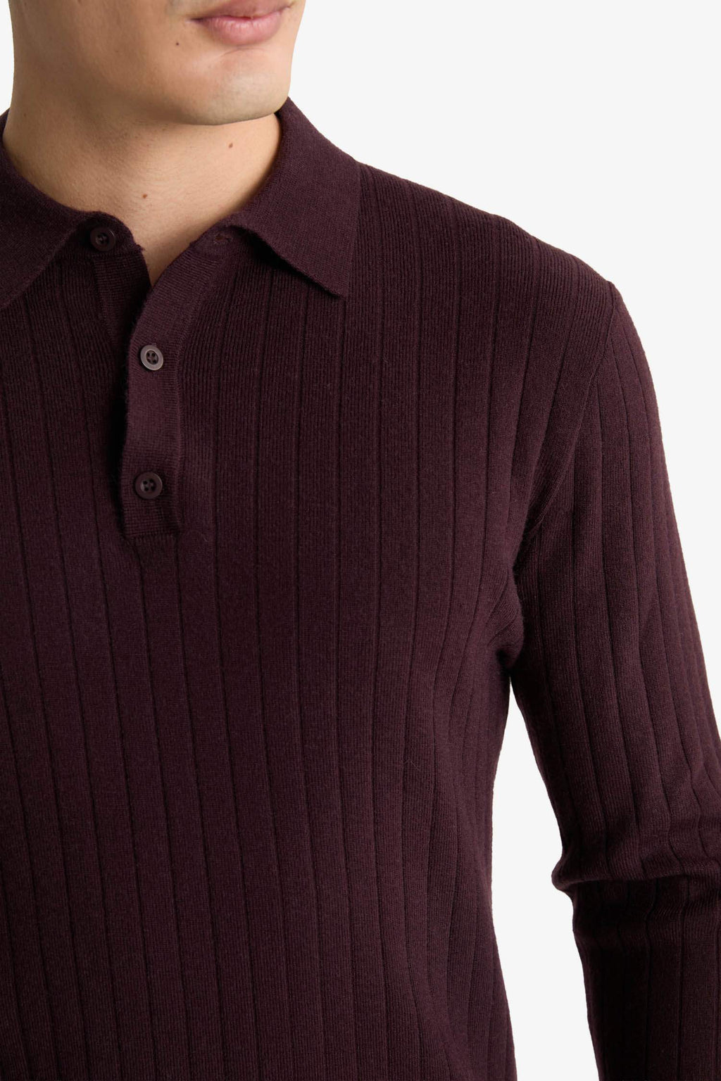 Standard Fit Polo Collar Knit Sweater