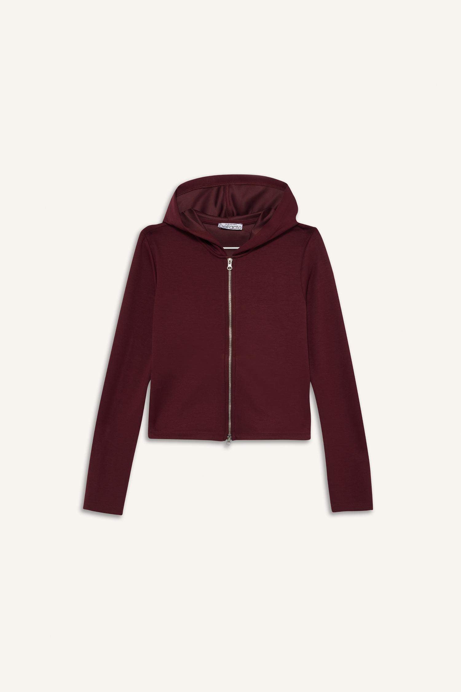 Slim Fit Hooded Modal Zip-Up Sweatshirt