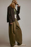 Baggy Fit Normal Waist Gabardine Trousers