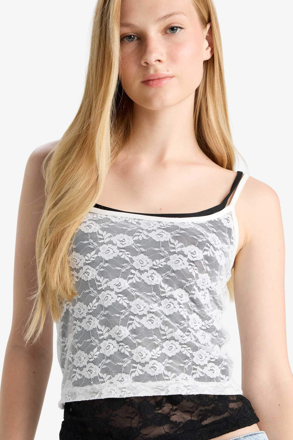 Cool Fitted Lace Tank Top