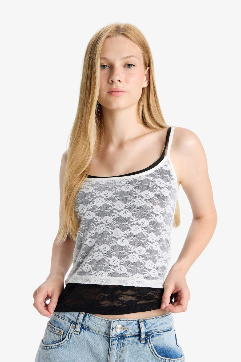 Cool Fitted Lace Tank Top