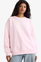 Oversize Wide Pattern Crew Neck Printed Thick Sweatshirt