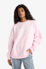 Oversize Wide Pattern Crew Neck Printed Thick Sweatshirt