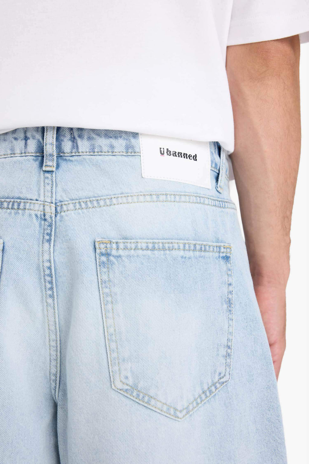 100% Cotton Baggy Fit Jean Bermuda Shorts