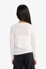 Girls Fitted Crew Neck Long Sleeve T-Shirt