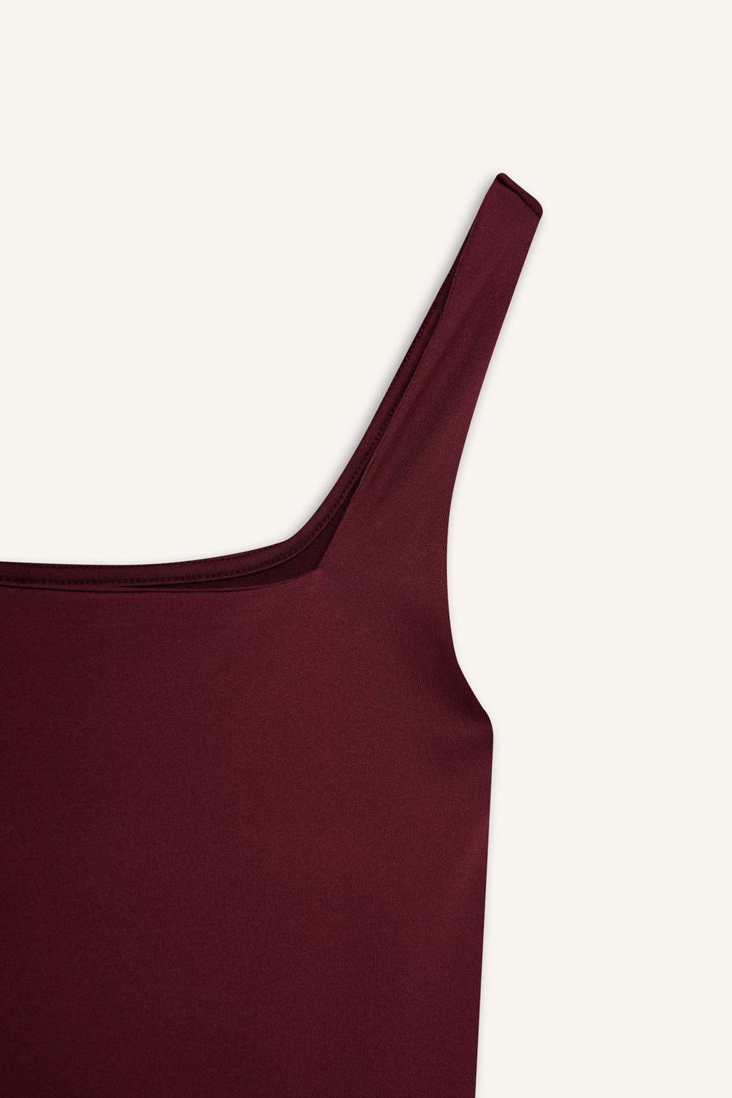 Square Neck Basic Plain Snap Bodysuit