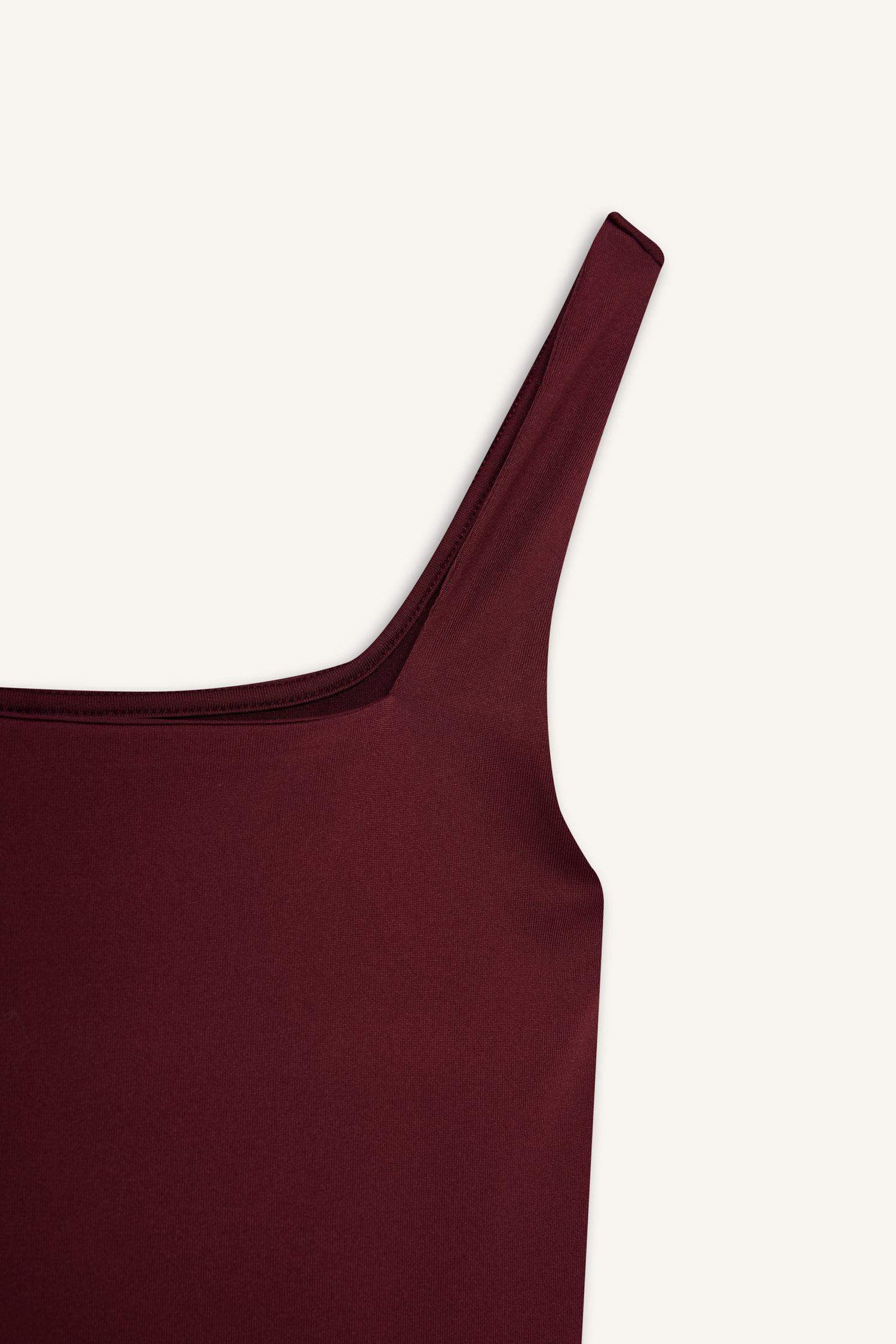 Square Neck Basic Plain Snap Bodysuit