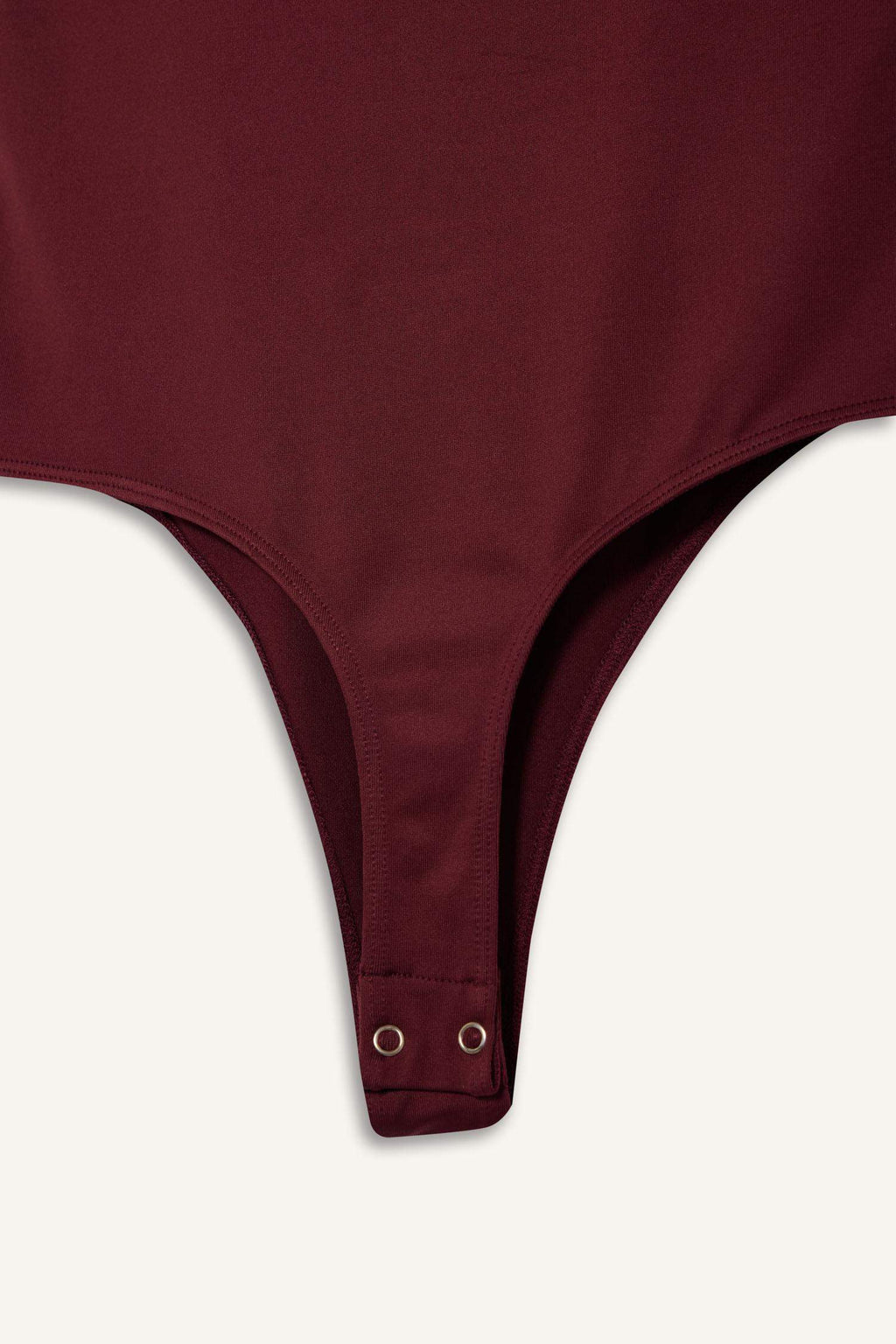 Square Neck Basic Plain Snap Bodysuit