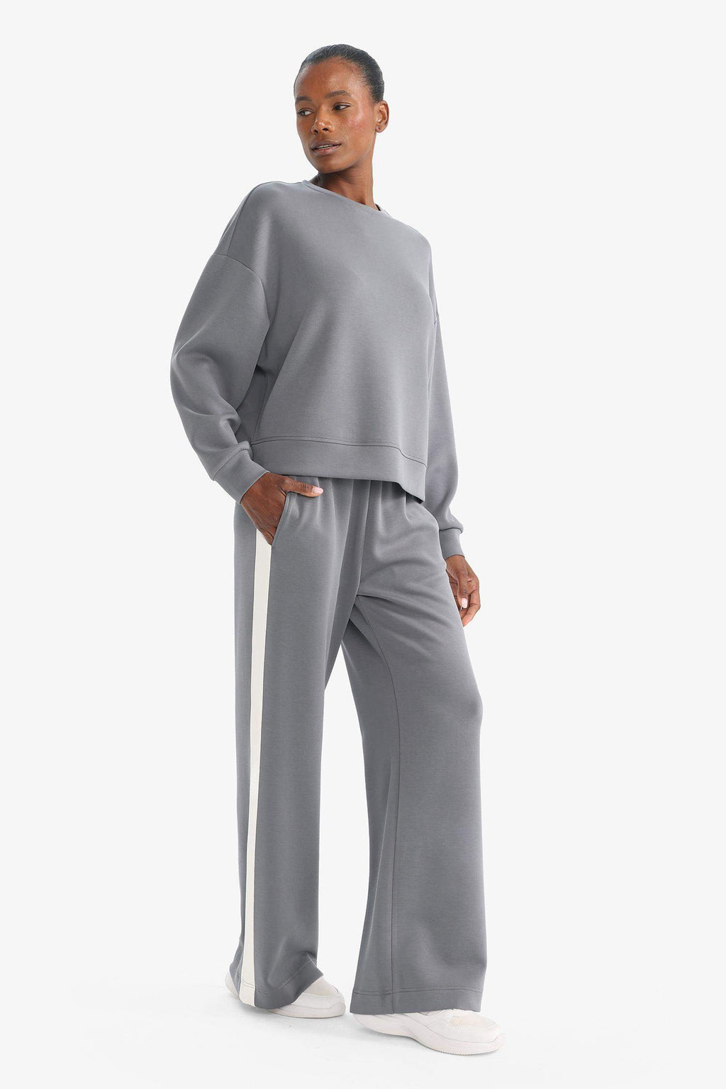 Wide Leg Modal Sweatpants With Pockets