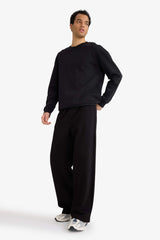 Wide Leg Sweatpants with Drawstring Waist