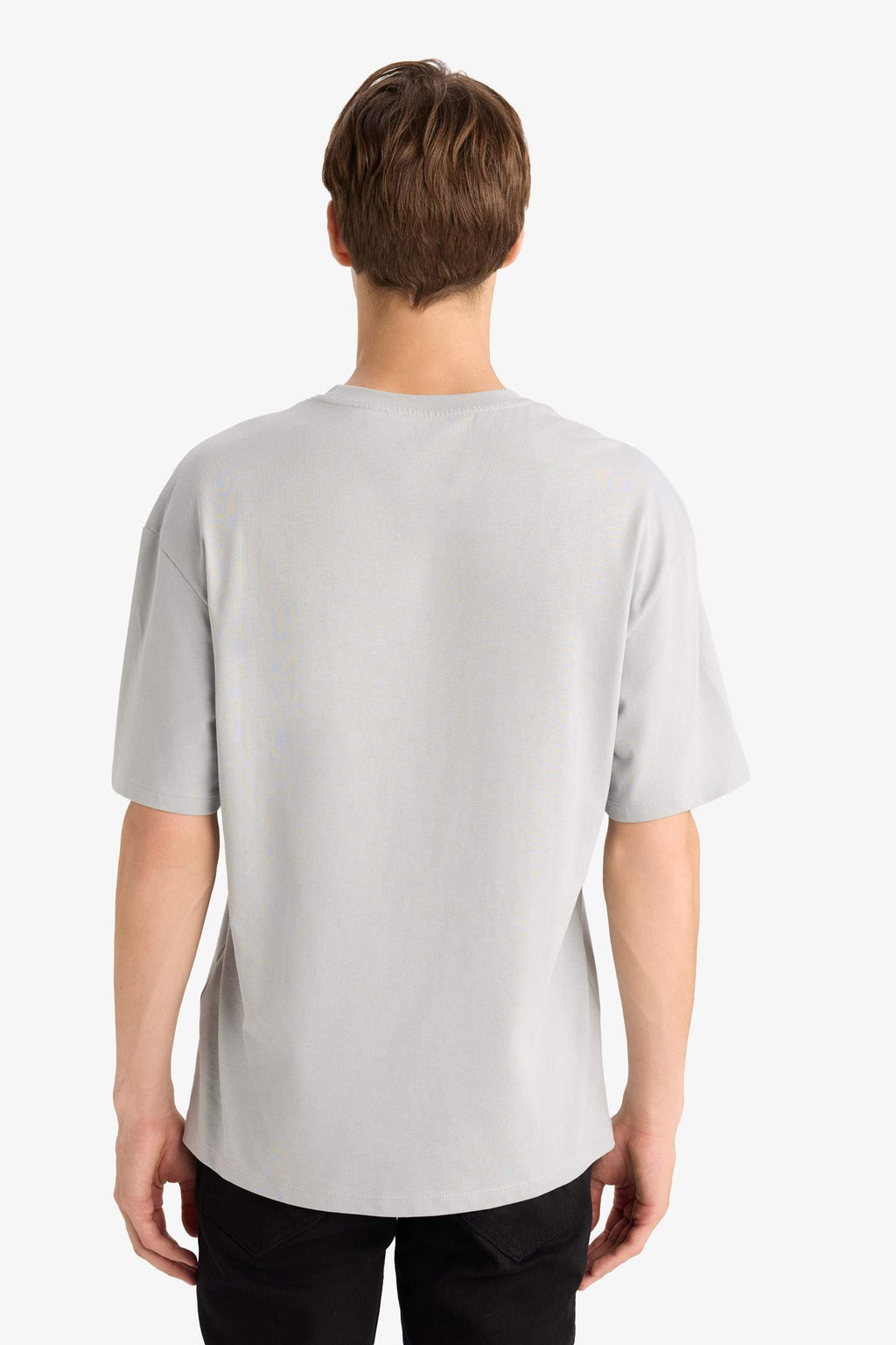 Boxy Fit Crew Neck Printed Short Sleeve T-Shirt