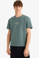 Boxy Fit Crew Neck Printed Short Sleeve T-Shirt