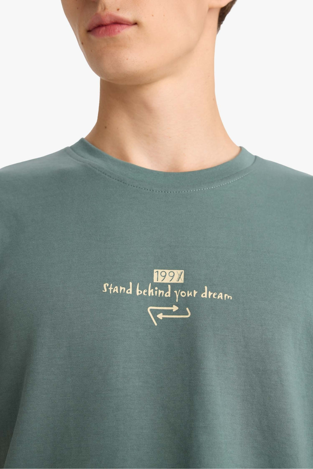 Boxy Fit Crew Neck Printed Short Sleeve T-Shirt