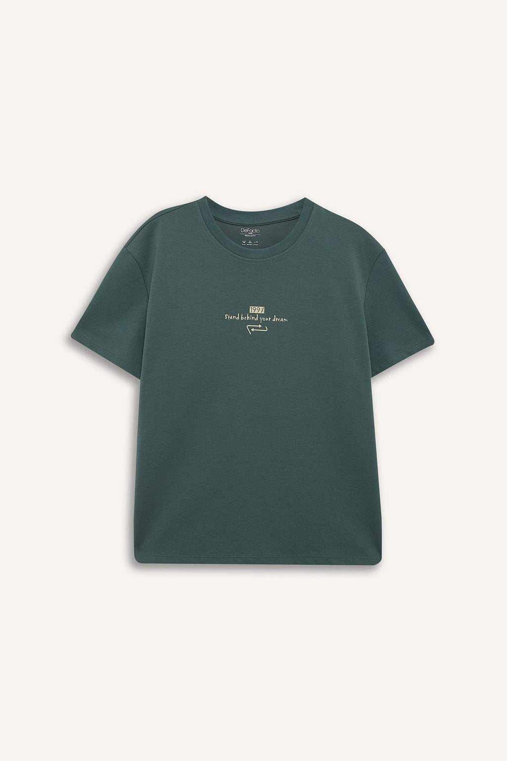 Boxy Fit Crew Neck Printed Short Sleeve T-Shirt