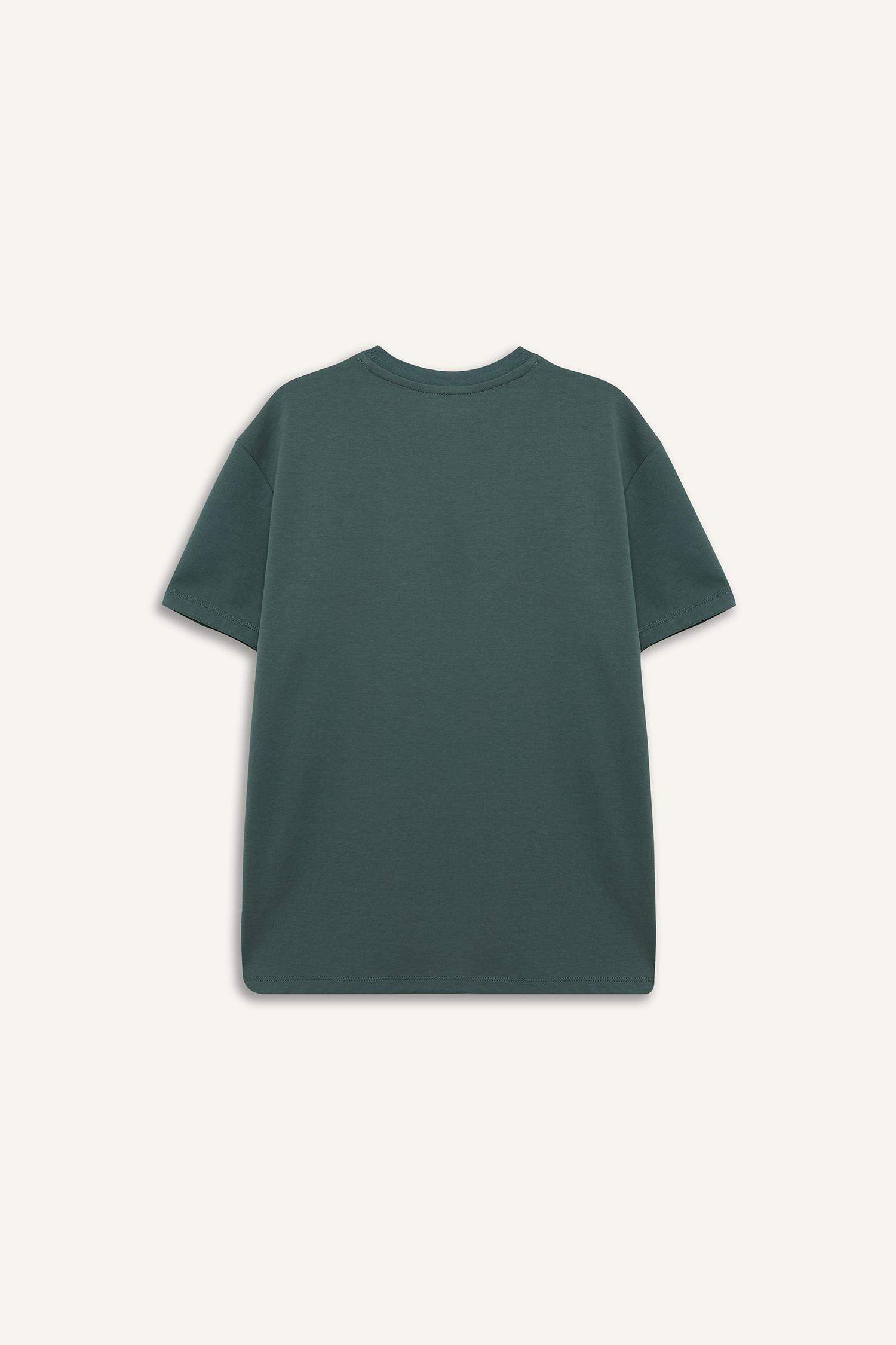 Boxy Fit Crew Neck Printed Short Sleeve T-Shirt