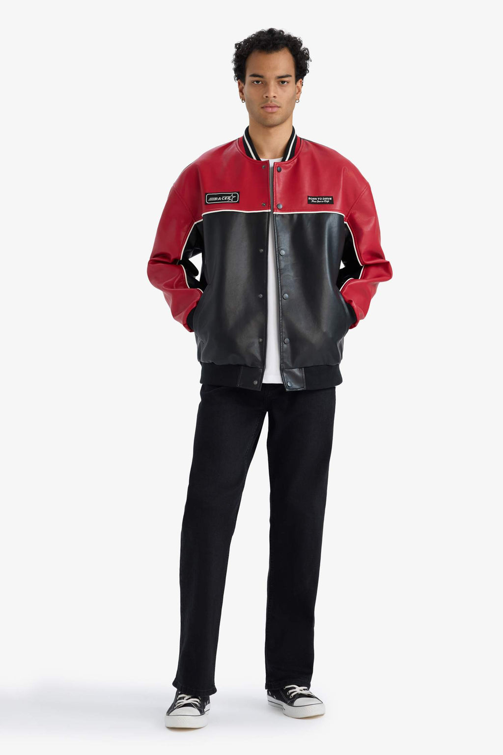 Oversize Fit Faux Leather Jacket