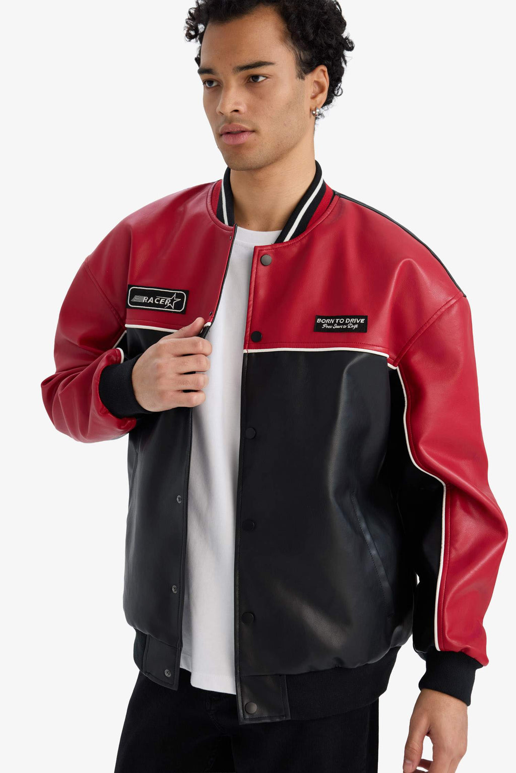 Oversize Fit Faux Leather Jacket