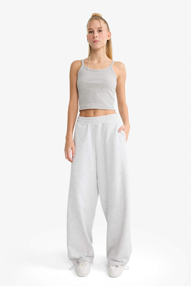 Cool Barrel Fit Elastic Waist Wide Leg Sweatpants Hover Image