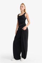 Cool Barrel Fit Wide Leg Sweatpants with Tie Waist