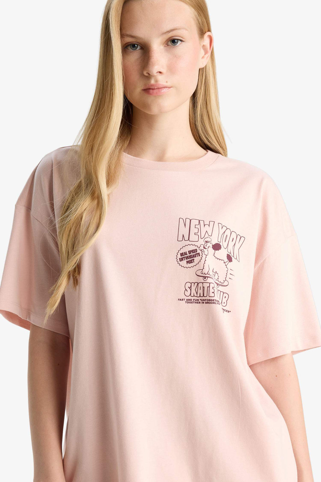 Cool Oversize Wide Pattern Back Printed Short Sleeve T-Shirt