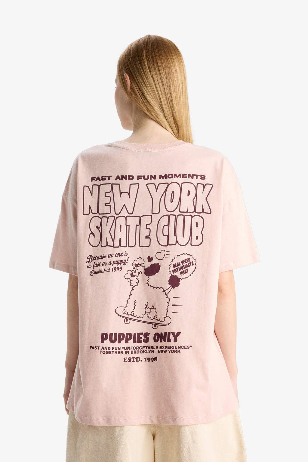 Cool Oversize Wide Pattern Back Printed Short Sleeve T-Shirt