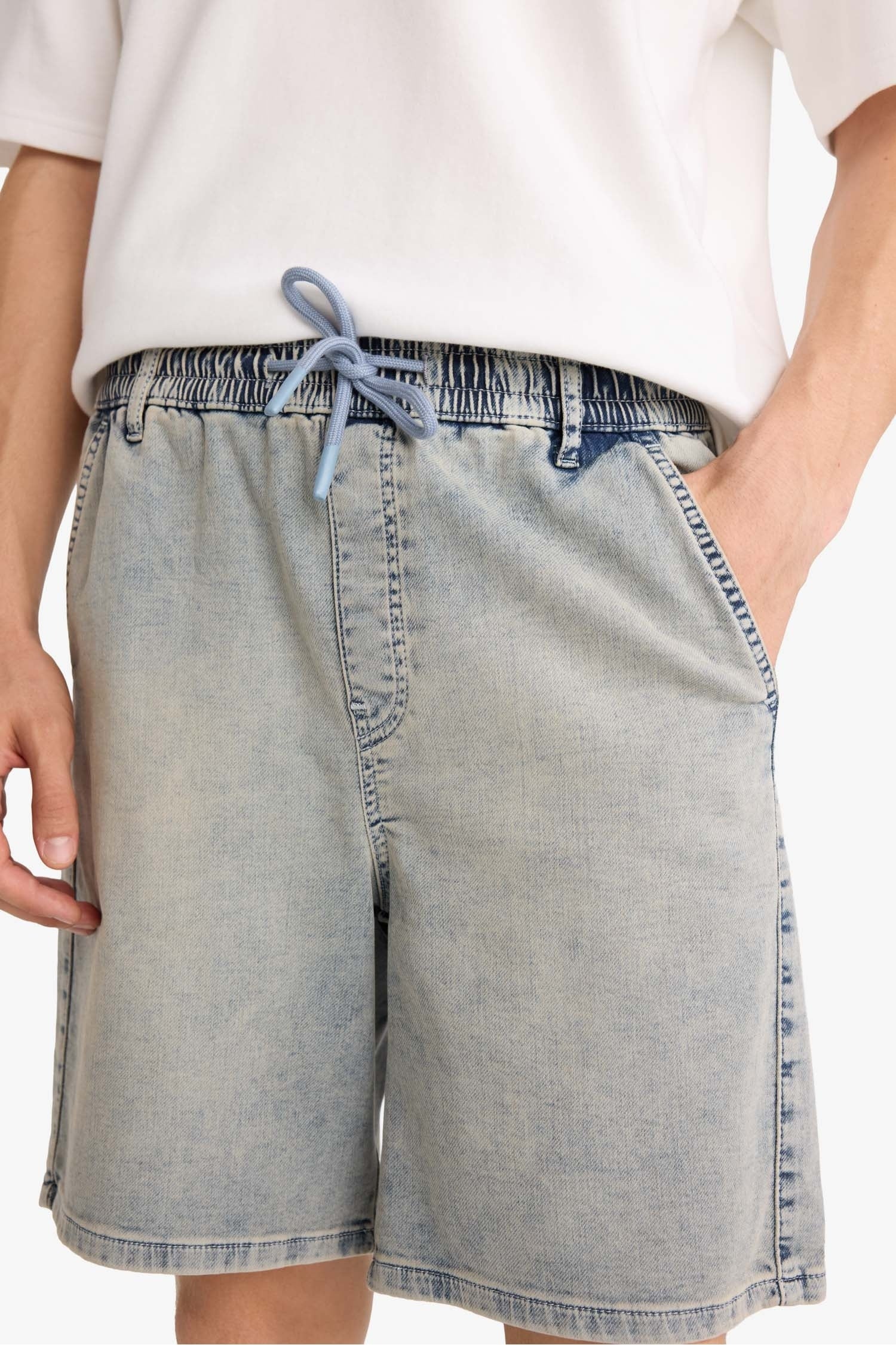Relax Fit Jean Bermuda Shorts