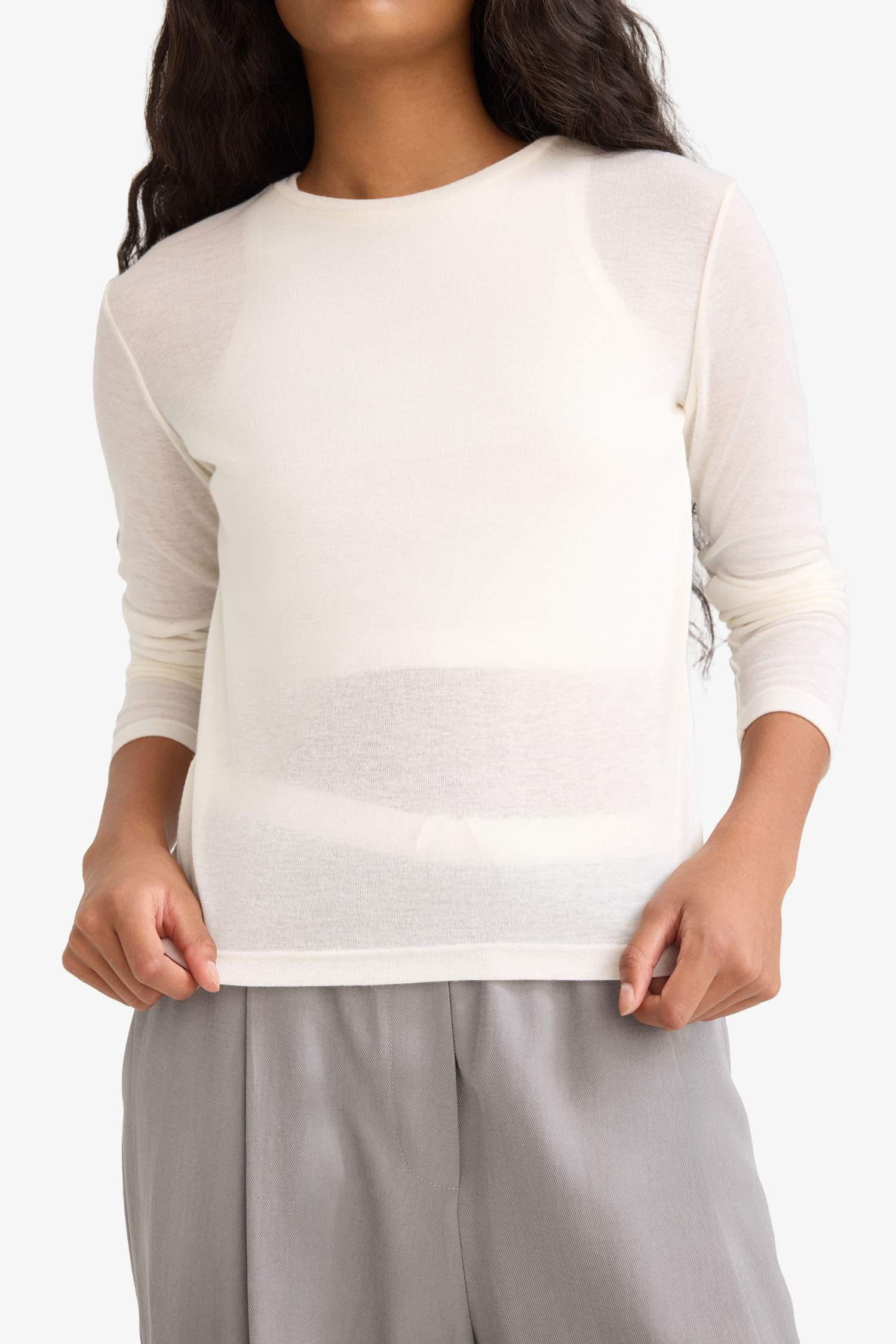 Slim Fit Crew Neck Long Sleeve T-Shirt