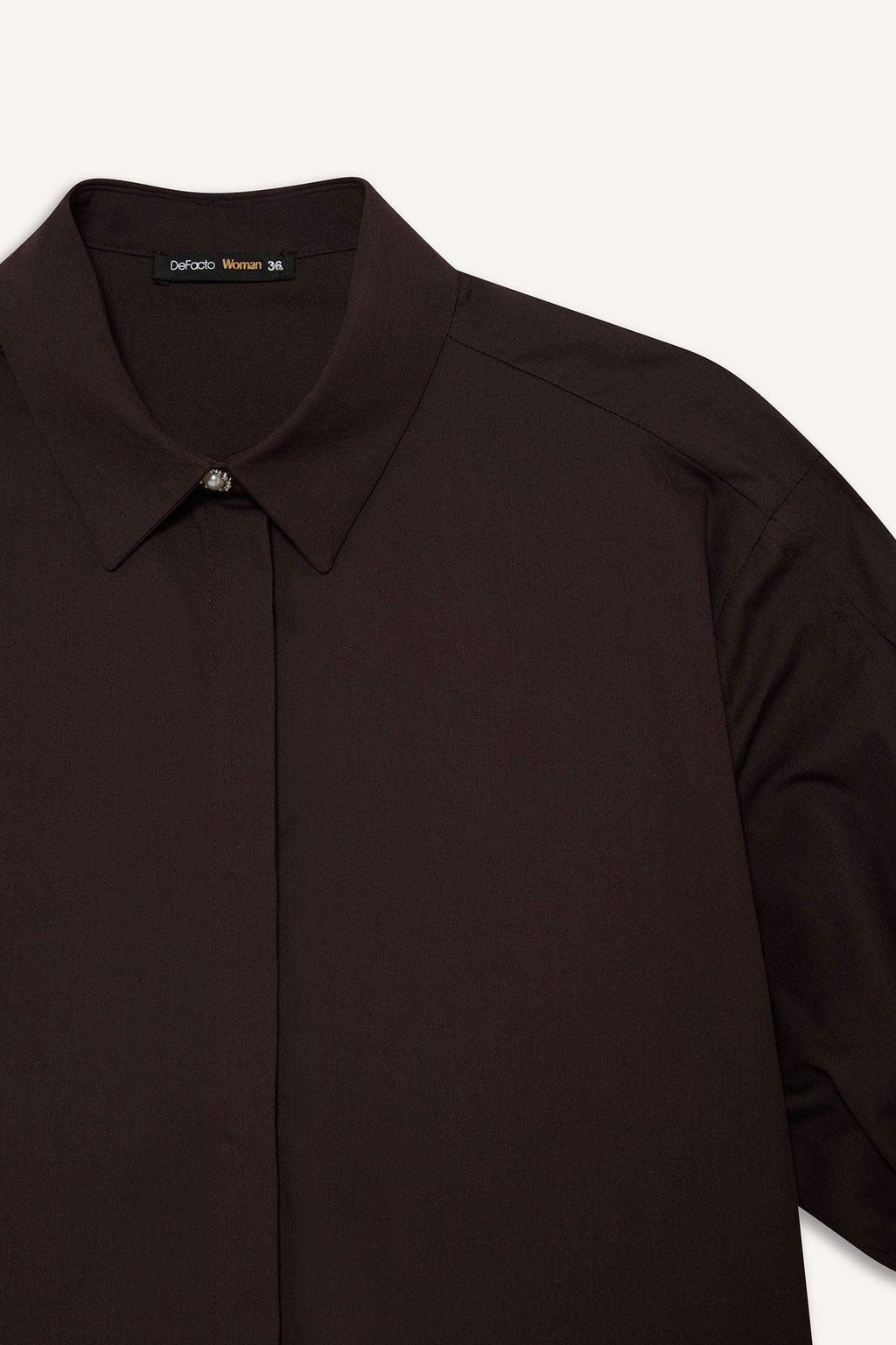 Regular Fit Poplin Long-Sleeve Shirt with Tie Detail