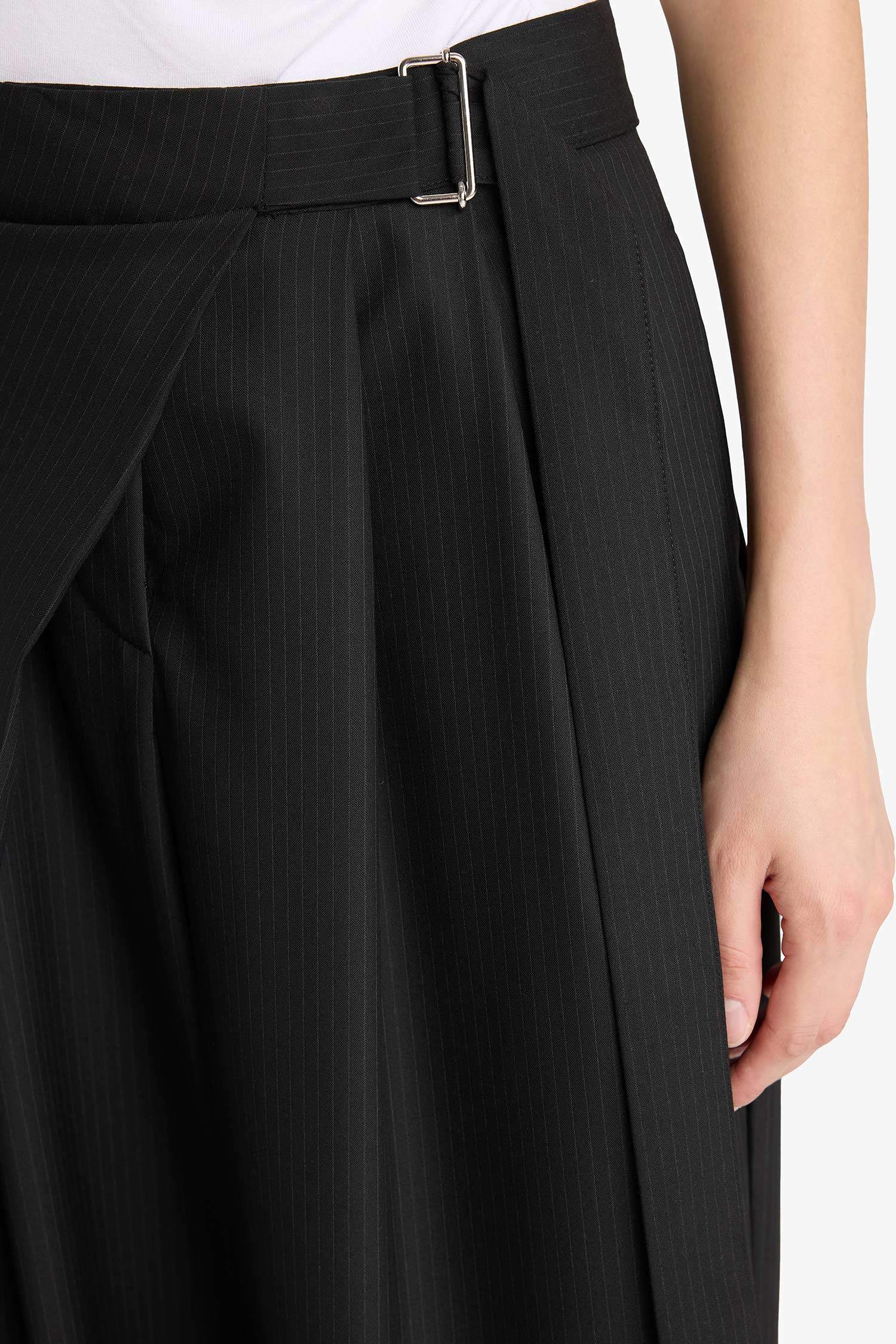 Wide Leg, Belted Pocket, Straight Leg Long Trousers