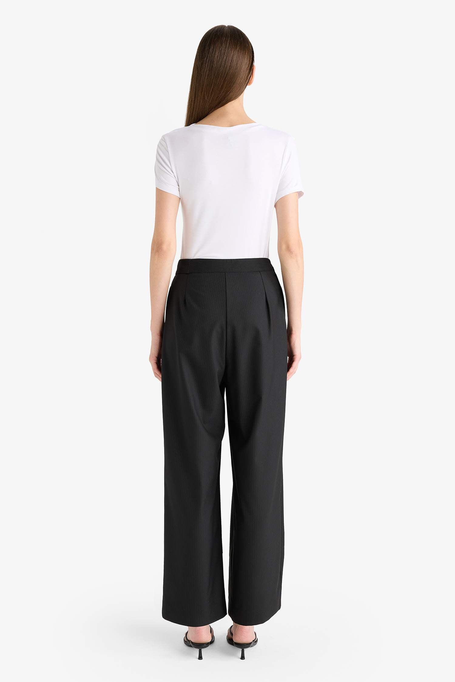 Wide Leg, Belted Pocket, Straight Leg Long Trousers