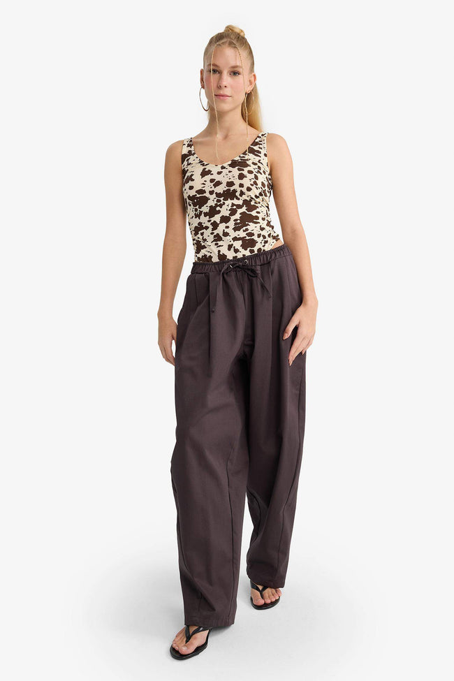 Patterned Strappy Snap-Button Bodysuit Main Image