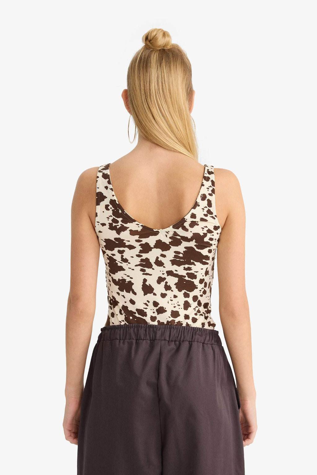 Patterned Strappy Snap-Button Bodysuit