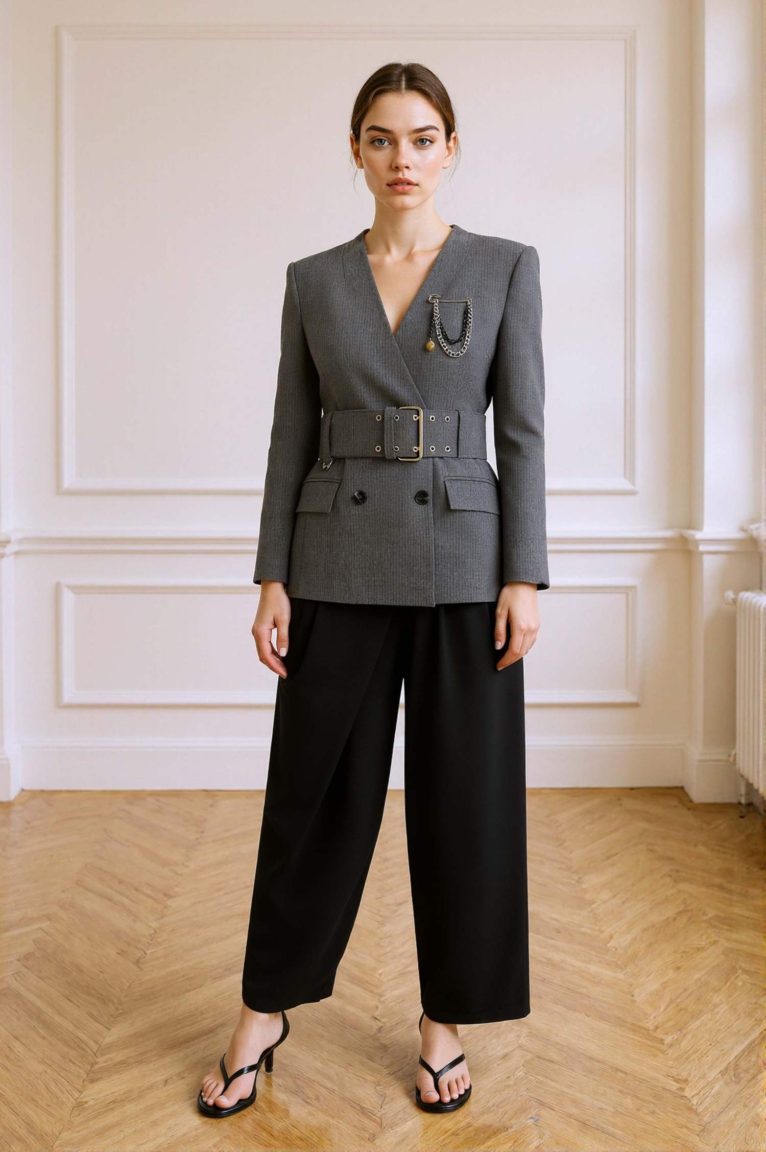 Baggy Fit Zippered Normal Waist Standard Length Trousers